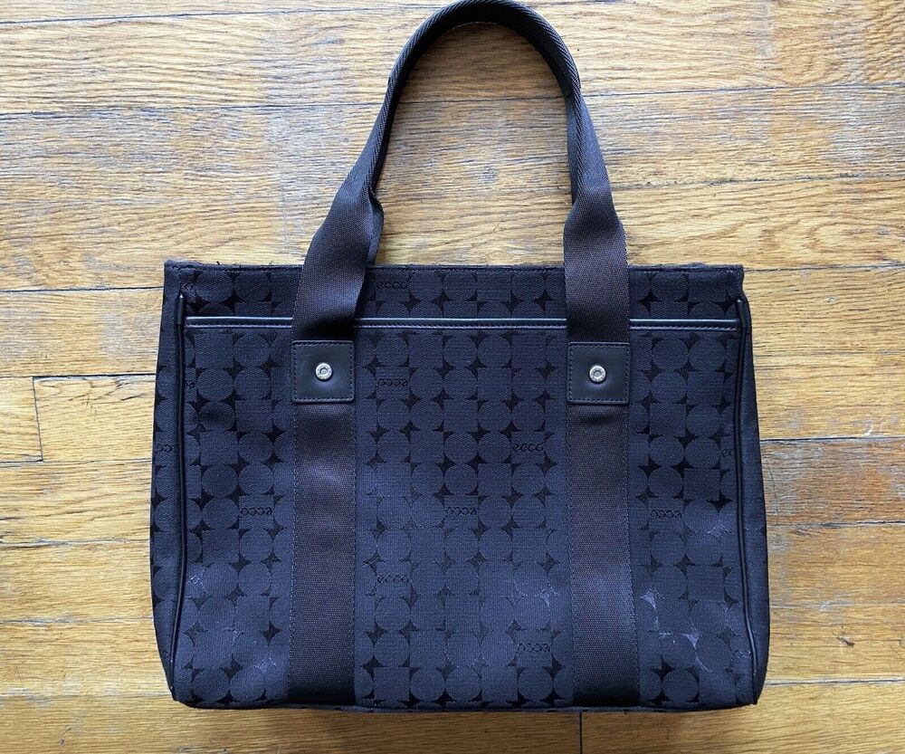 ECCO Black Canvas w/Leather Trim Tote